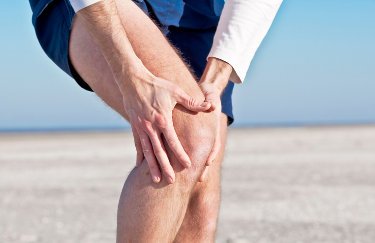 Man suffering from knee arthritis.